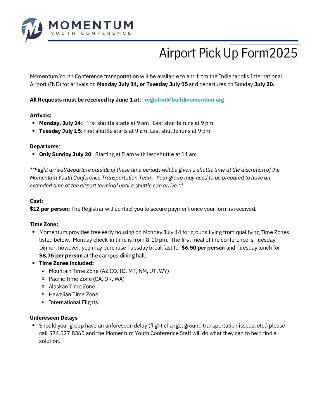 Airport Pick up 2025