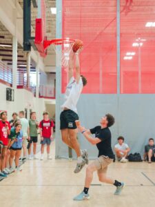 Playing basketball at Momentum Youth Ministry